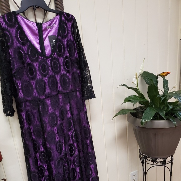 Maxi Purple/Black soft lace - Picture 1 of 2